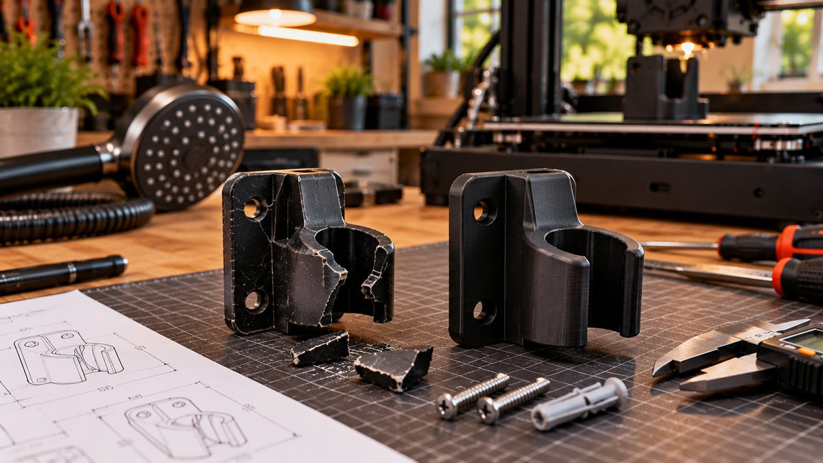 Pièce cassée et sa copie imprimée en 3D