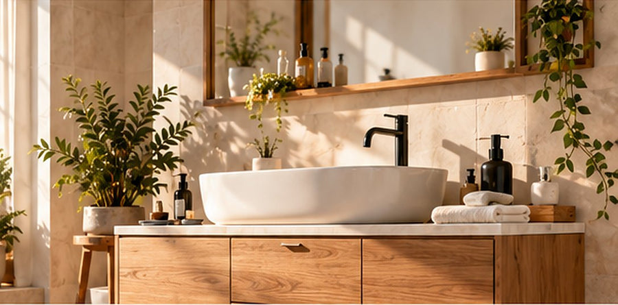Salle de bain lumineuse avec douche