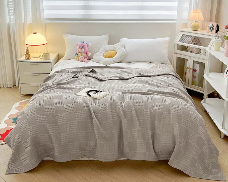 Plaid gaufré 100 % coton