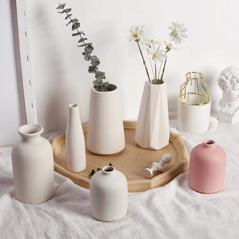 Vase céramique blanc nordique