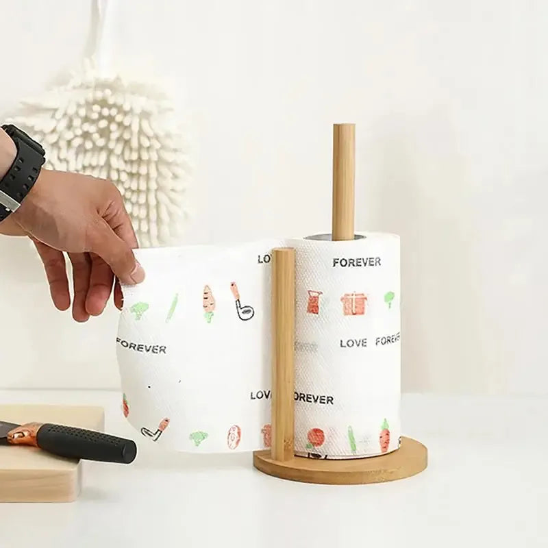 Porte-essuie-tout en bois