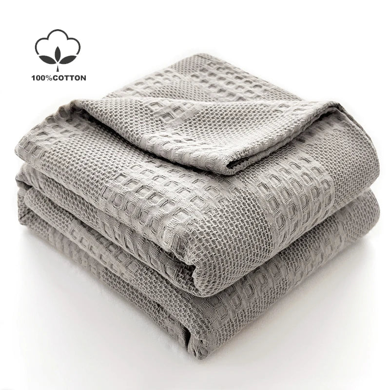 Plaid gaufré 100 % coton