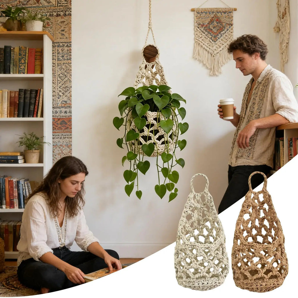 Suspension pour plantes en macramé