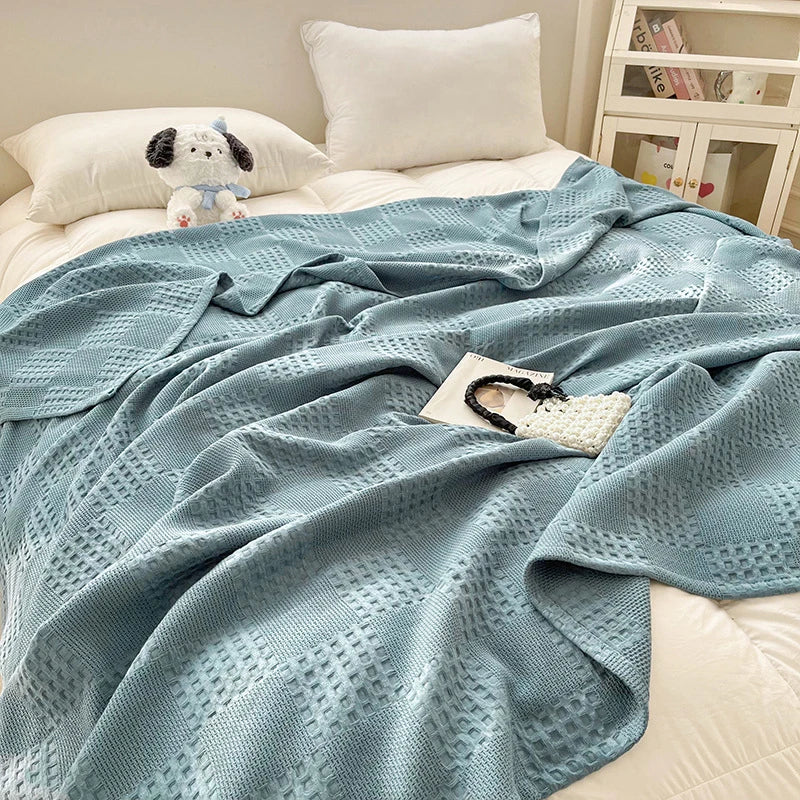 Plaid gaufré 100 % coton