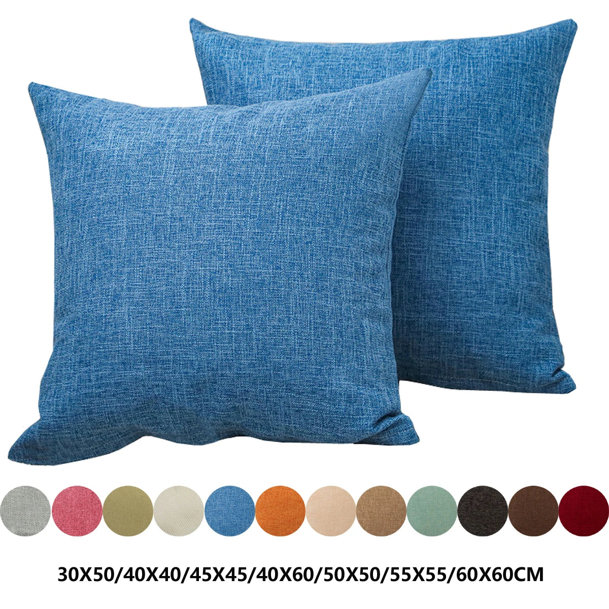 Housse de coussin lin mélangé (plusieurs tailles)