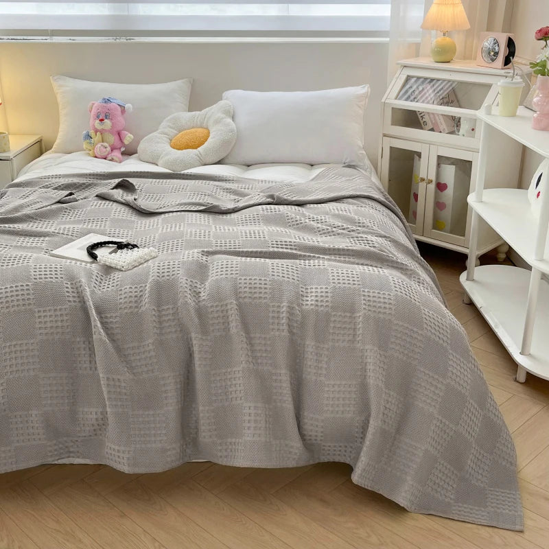 Plaid gaufré 100 % coton