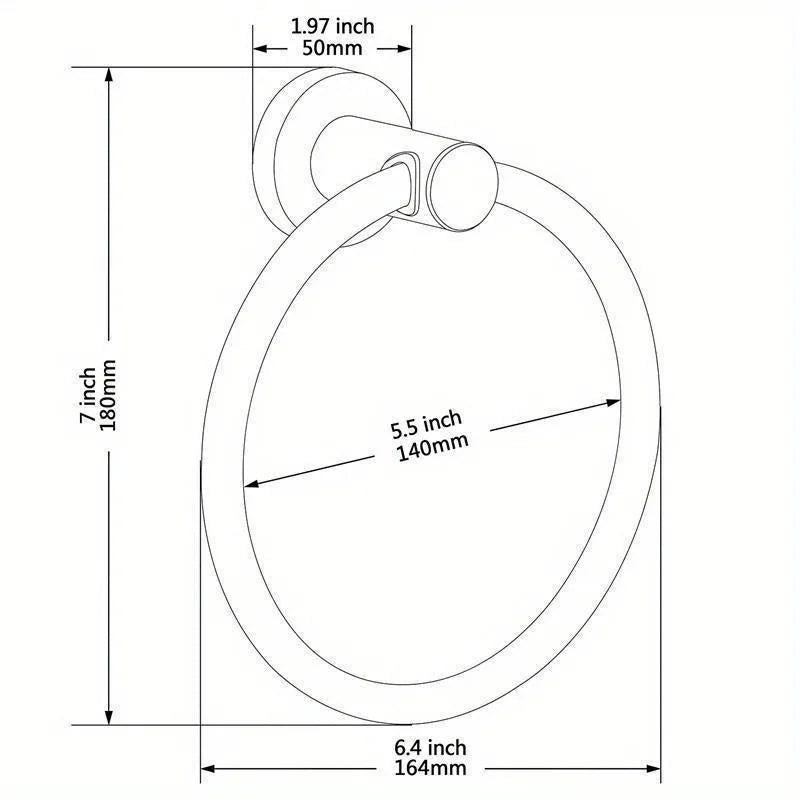 Anneau porte-serviette rond noir