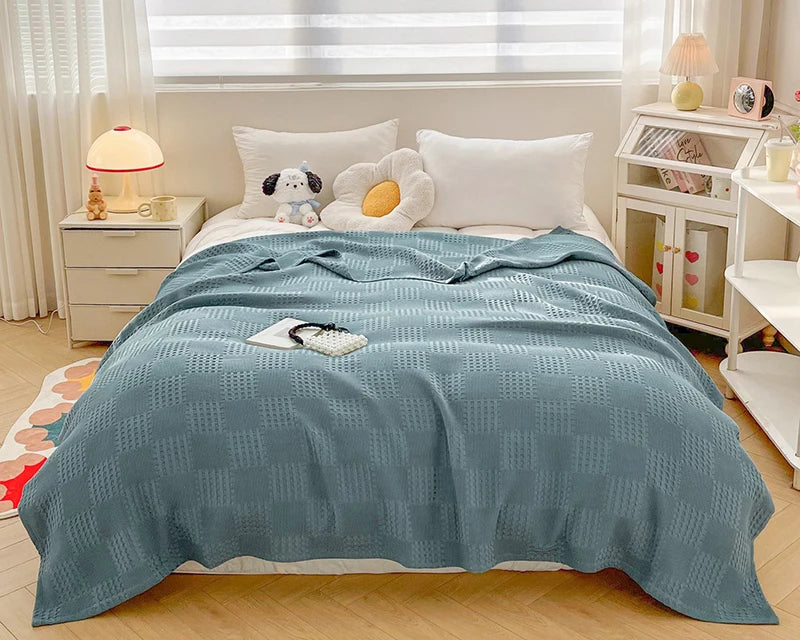 Plaid gaufré 100 % coton