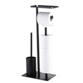 Ensemble WC sur pied, porte-rouleau et brosse, noir