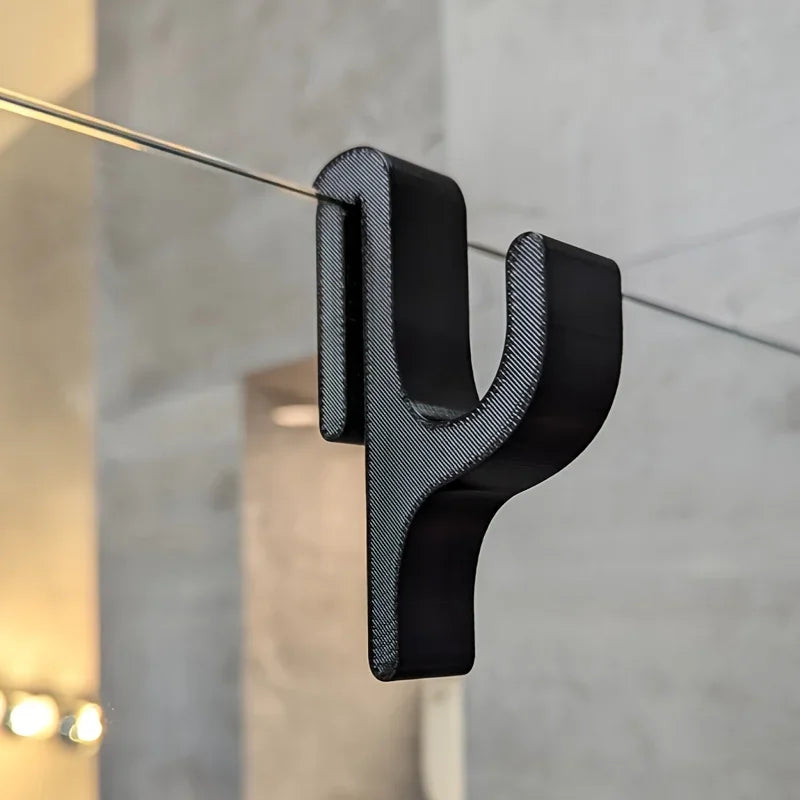 Crochet pour porte de douche vitrée, noir