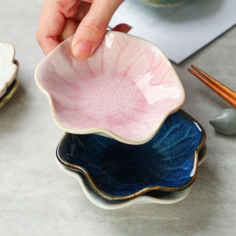 Vide-poche feuille de lotus céramique