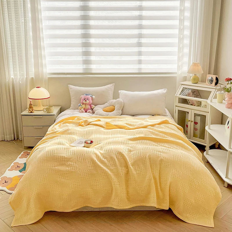 Plaid gaufré 100 % coton