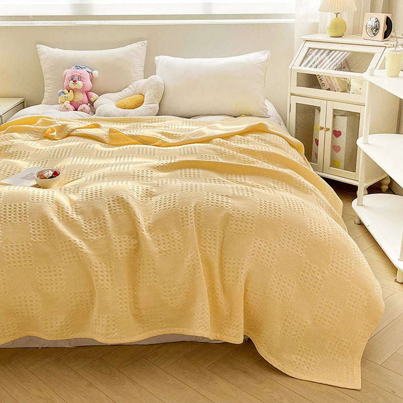 Plaid gaufré 100 % coton
