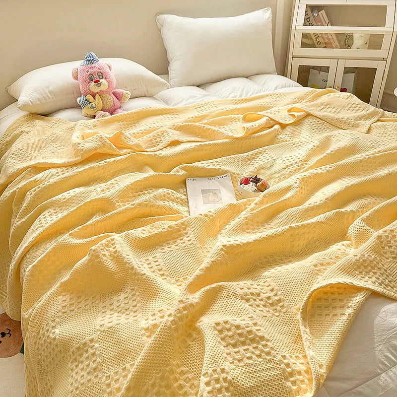 Plaid gaufré 100 % coton