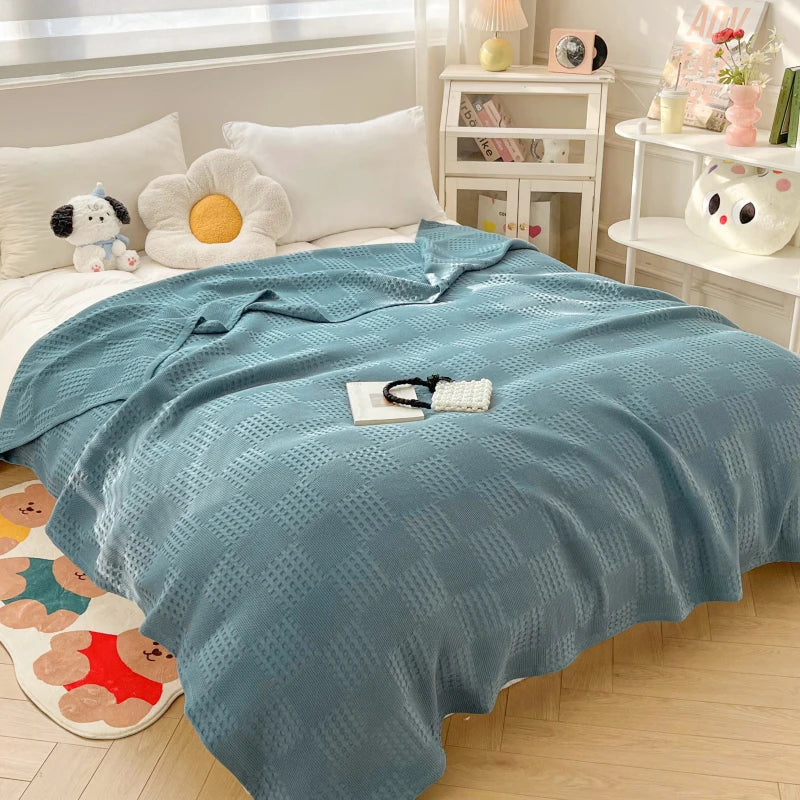Plaid gaufré 100 % coton