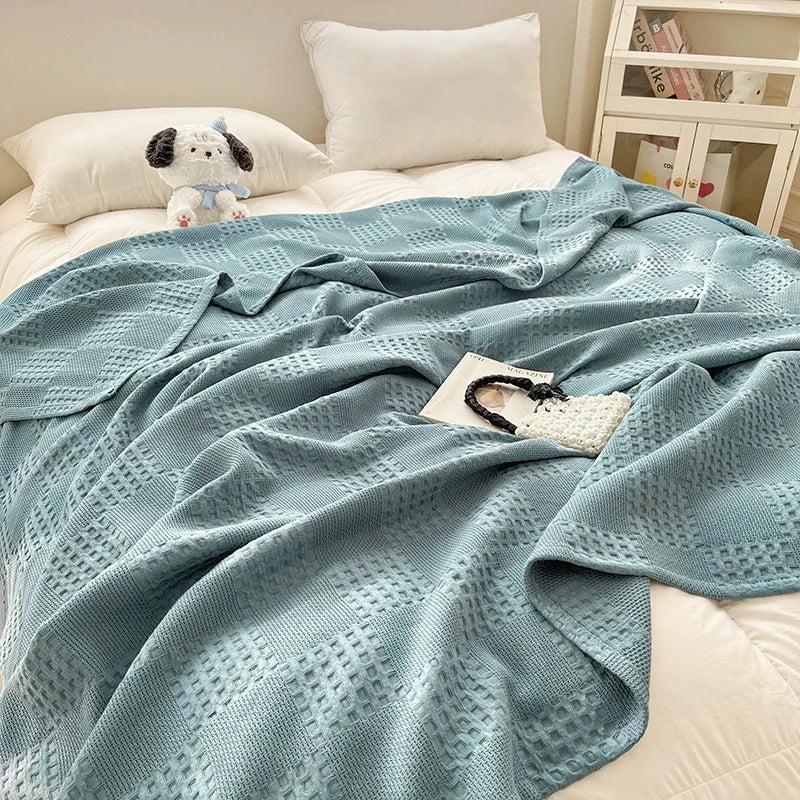 Plaid gaufré 100 % coton