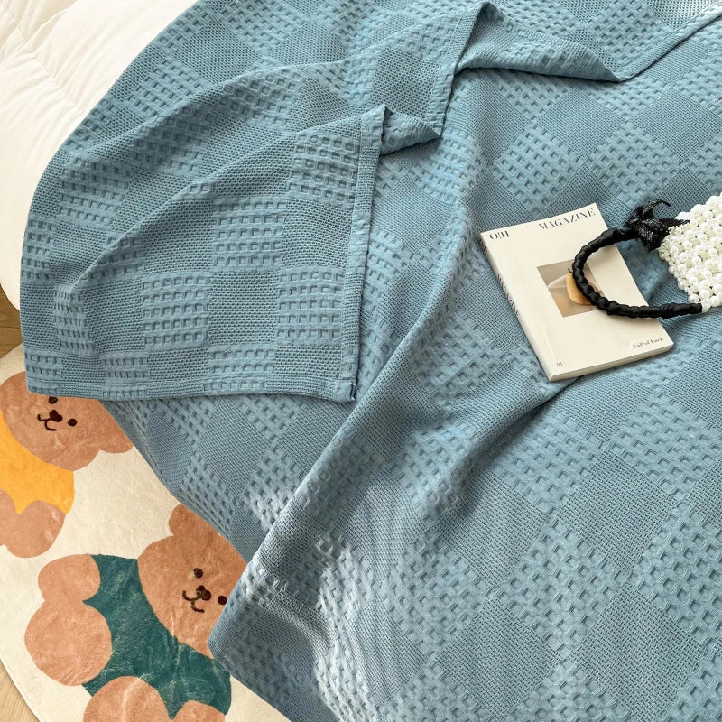 Plaid gaufré 100 % coton