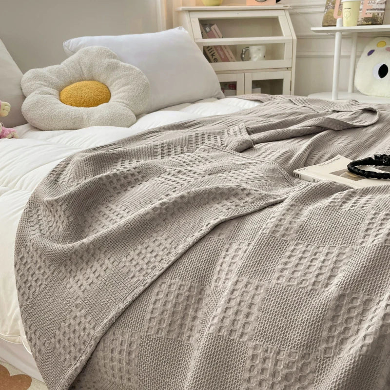 Plaid gaufré 100 % coton