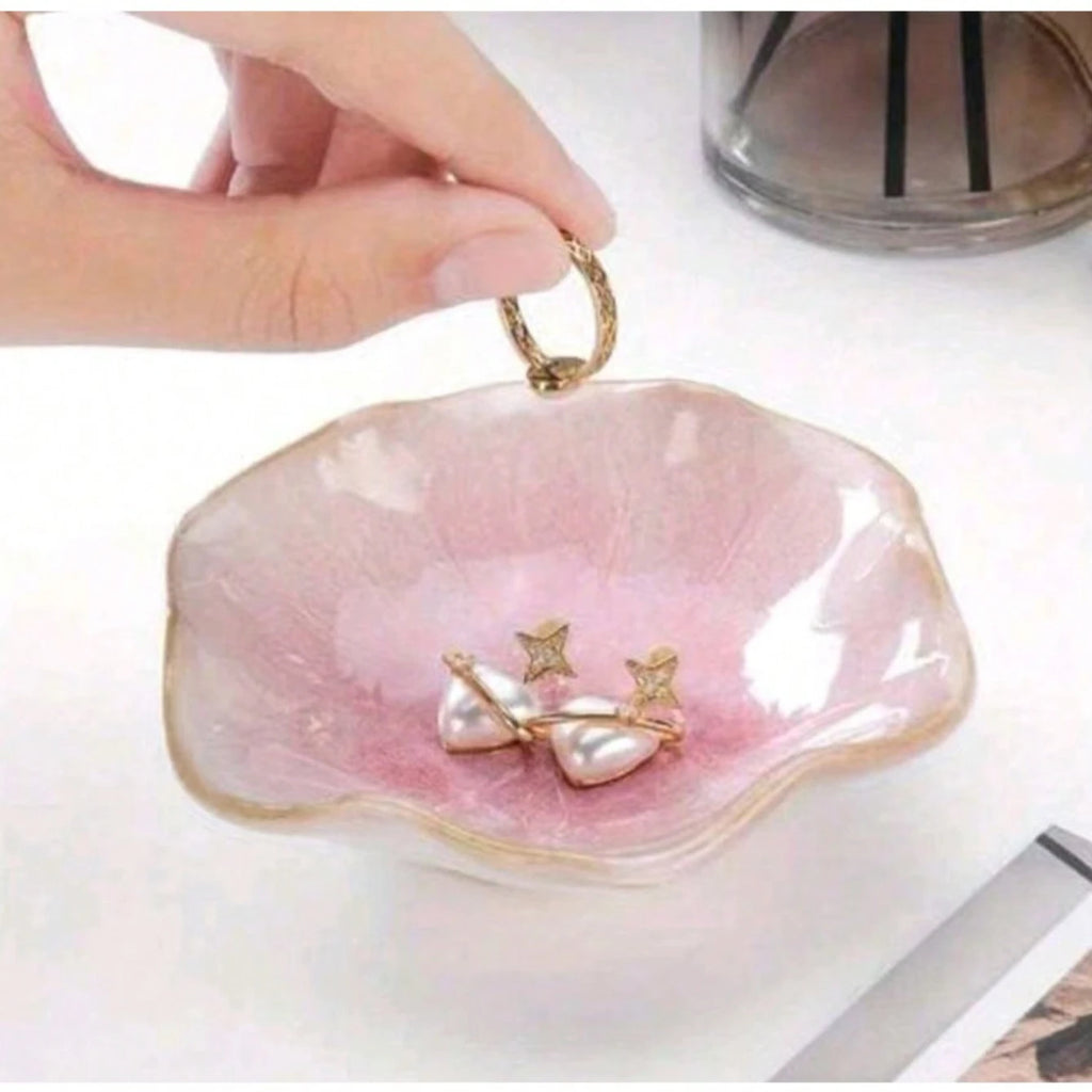 Vide-poche feuille de lotus céramique