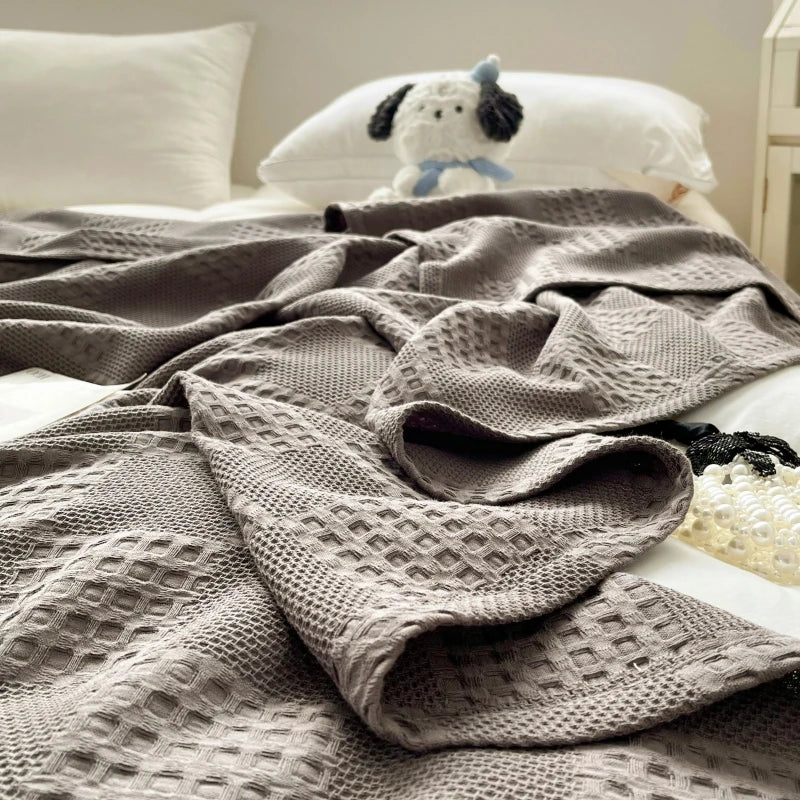 Plaid gaufré 100 % coton