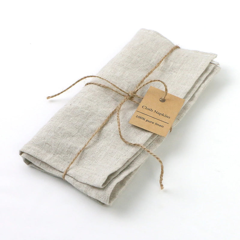 Serviettes de table 100 % lin, 40 × 40 cm (lot de 4)