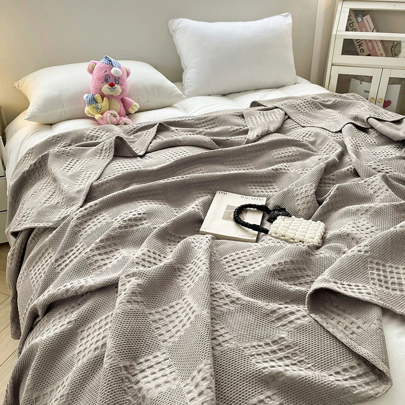 Plaid gaufré 100 % coton