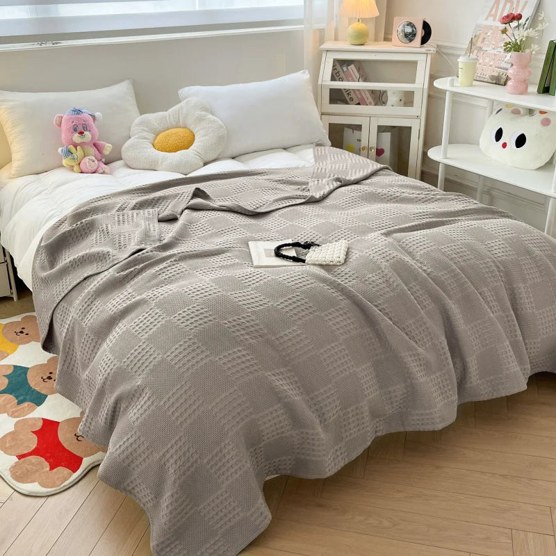 Plaid gaufré 100 % coton