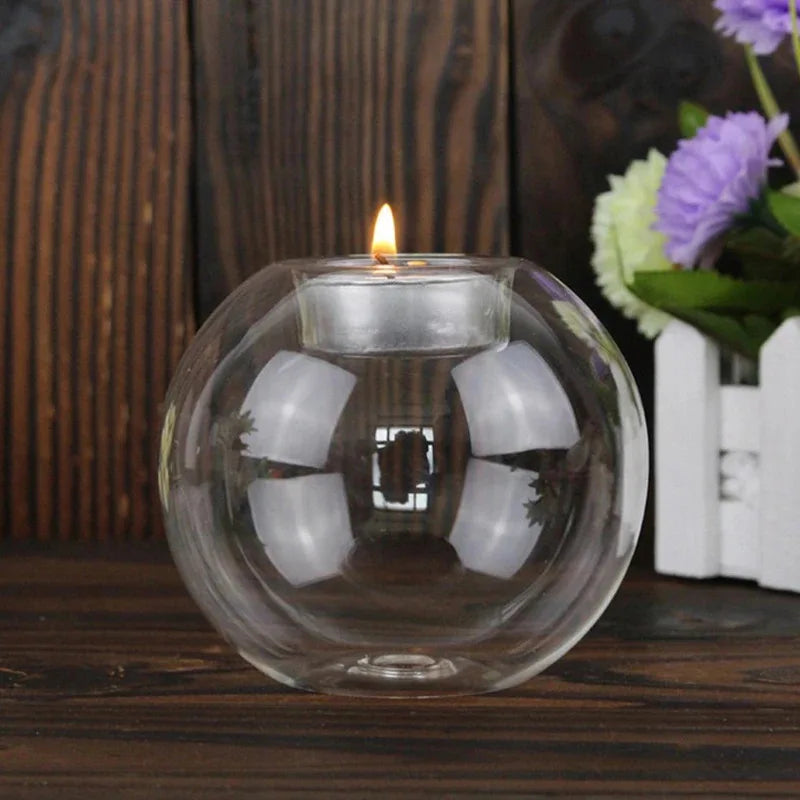 Photophore rond en verre