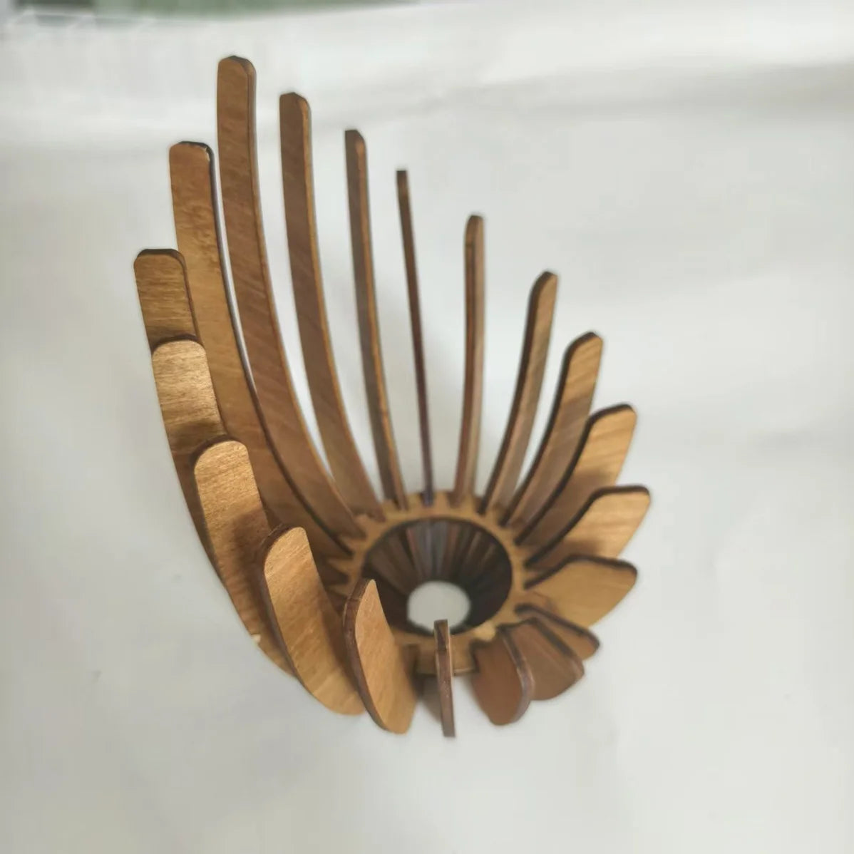 Bougeoir lotus en bois fait main