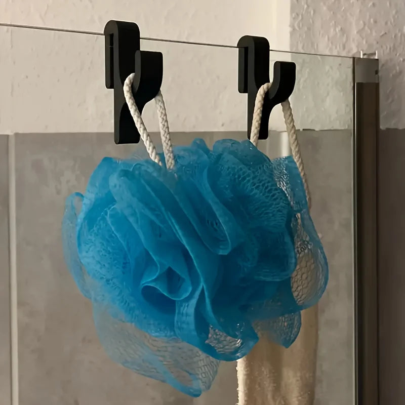 Crochet pour porte de douche vitrée, noir