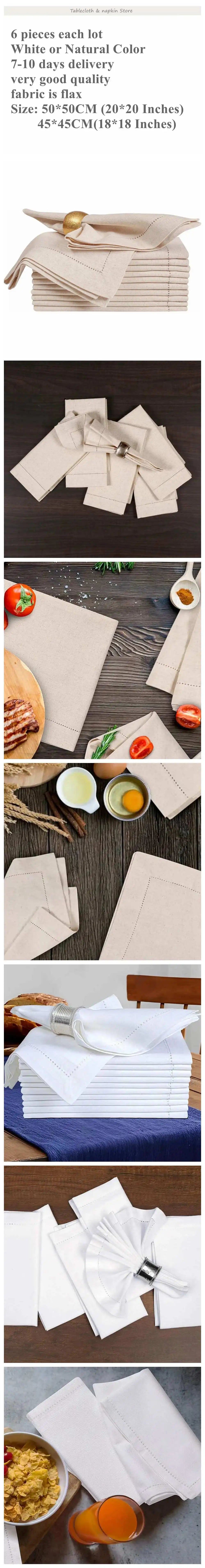 Serviettes de table lin et coton (lot de 6)