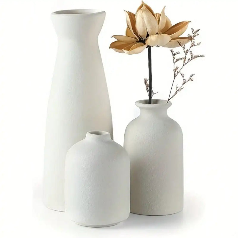 Set de 3 vases en céramique mate