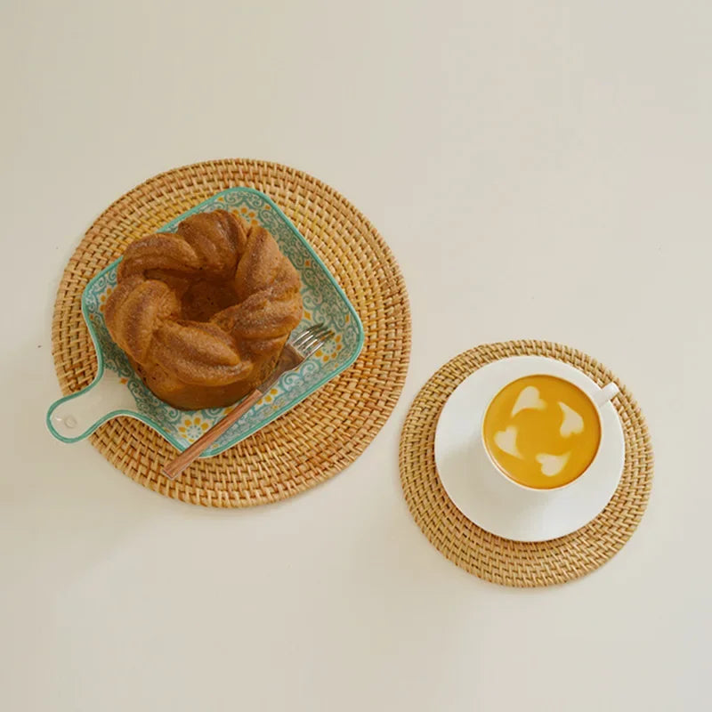 Set de 6 dessous de verre en rotin