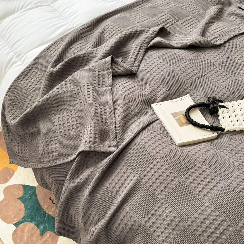 Plaid gaufré 100 % coton