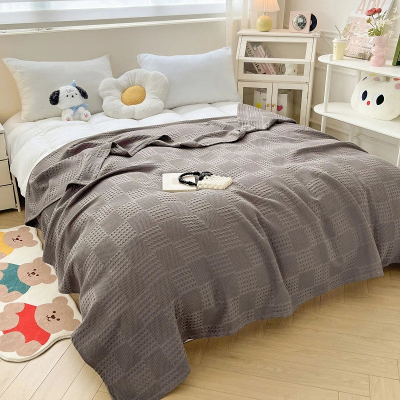 Plaid gaufré 100 % coton