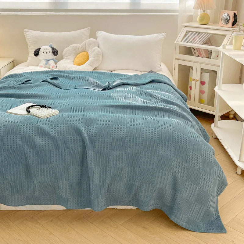 Plaid gaufré 100 % coton