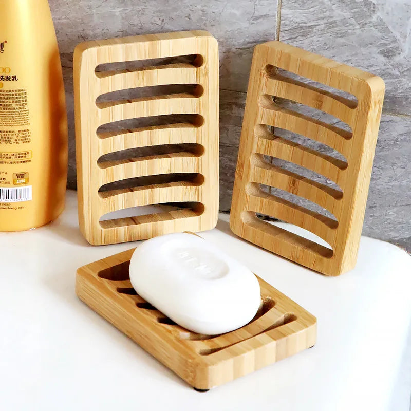 Porte-savon bambou avec écoulement