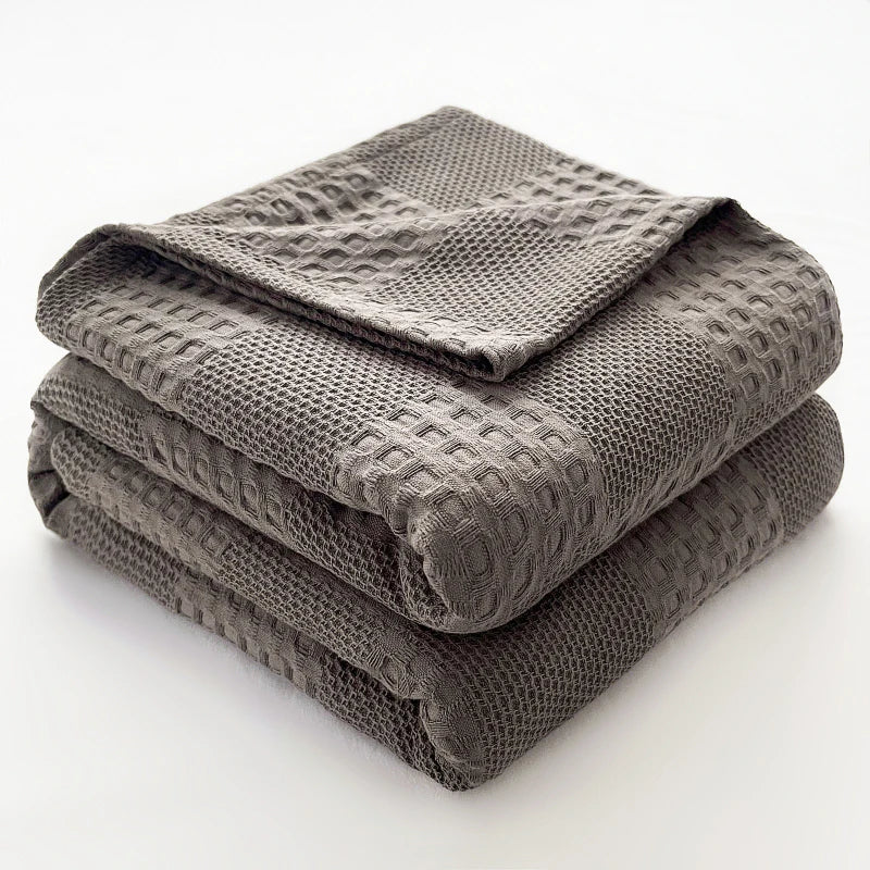 Plaid gaufré 100 % coton
